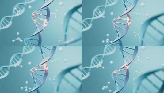 DNA基因突变和分子结构动画高清在线视频素材下载