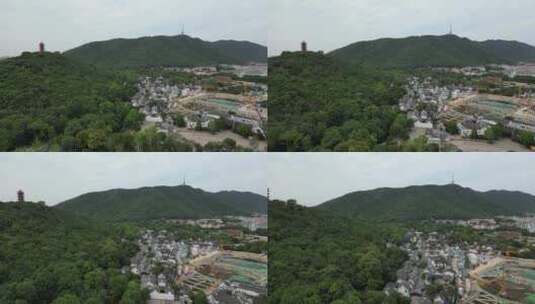 江苏无锡惠山古镇5A景区航拍高清在线视频素材下载