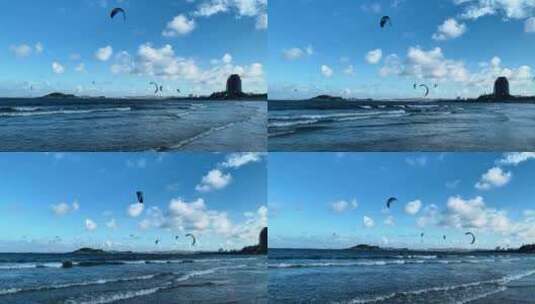 滑翔伞冲浪运动高清在线视频素材下载