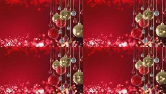 圣诞节红色背景装饰高清在线视频素材下载
