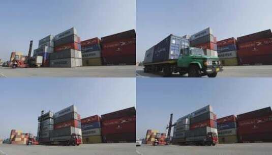 港口集装箱装卸高清在线视频素材下载