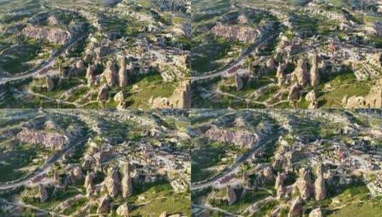 土耳其卡帕多西亚格雷梅历史国家公园乌奇萨尔城堡的绝妙景色高清在线视频素材下载
