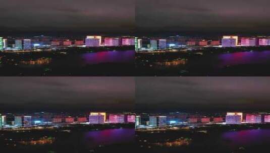江苏淮安城市夜景竖屏航拍高清在线视频素材下载