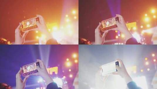 音乐节演唱会歌迷手机拍摄视频高清在线视频素材下载
