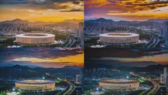 惠州奥林匹克花园日转夜延时--4K-420-30P高清在线视频素材下载