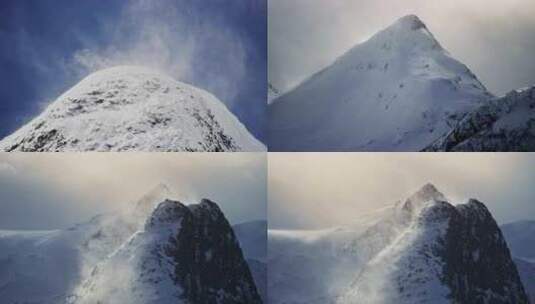 雪山山顶特写4k空镜头高清在线视频素材下载