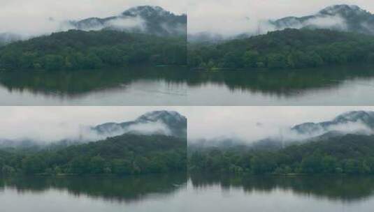 杭州西湖烟雨苏堤三潭印月雷峰塔高清在线视频素材下载