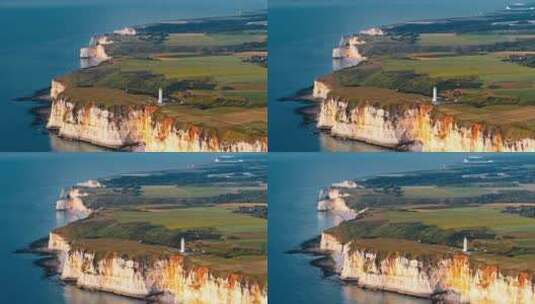 Etretat，诺曼底，海岸，海高清在线视频素材下载