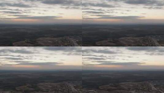 竖版航拍夕阳晚霞日落火烧云高清在线视频素材下载