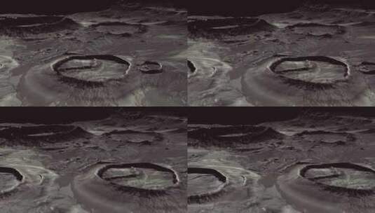 月球表面有许多陨石坑高清在线视频素材下载