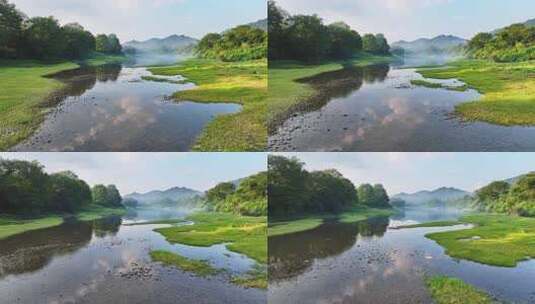 清澈小溪山泉水河流流淌大自然高清在线视频素材下载