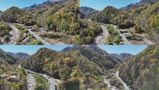 西安秦岭初秋鸡窝子秋景高清在线视频素材下载