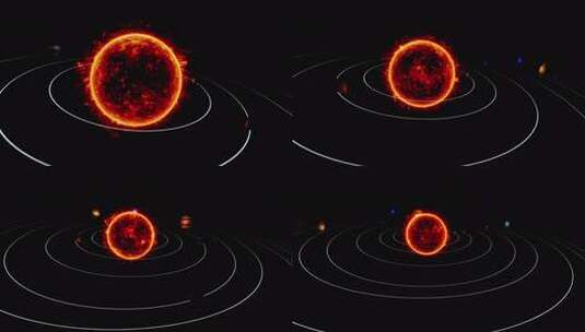 太阳系星球围绕太阳飞速转动宇宙星空探索高清在线视频素材下载