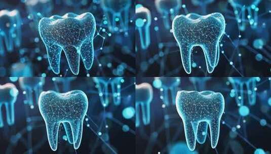 科技感牙齿3D模型高清在线视频素材下载