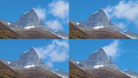 四姑娘山双桥沟冬季雪山延时视频高清在线视频素材下载