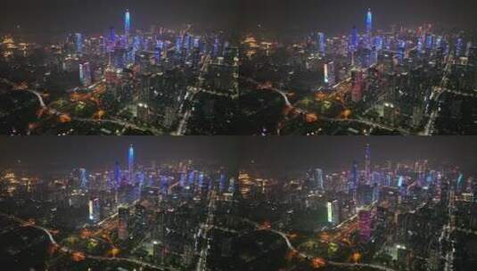 深圳城市夜景航拍高清在线视频素材下载