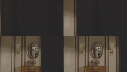 欧式家居装饰与镜中倒影典雅静谧的光影氛围高清在线视频素材下载