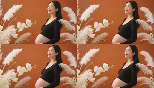 母亲节唯美孕妇期待新生命怀孕人像写真高清在线视频素材下载