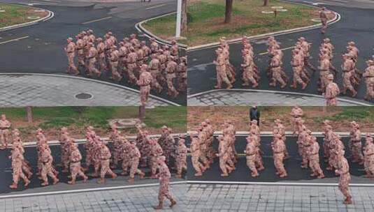 民兵跑步训练高清在线视频素材下载