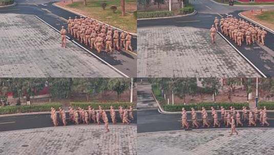 民兵跑步训练高清在线视频素材下载