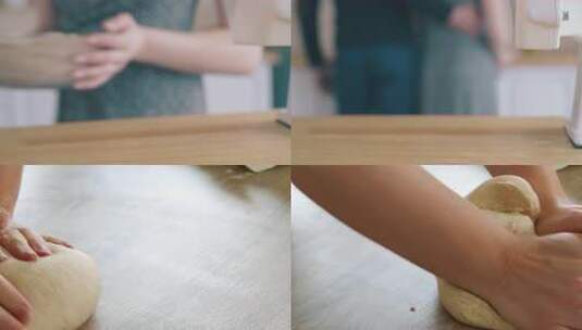 女性双手揉面近景画面高清在线视频素材下载