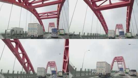 开车经过高架桥高清在线视频素材下载