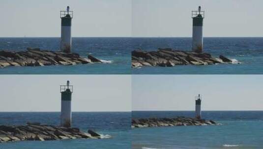 海面上的灯塔高清在线视频素材下载