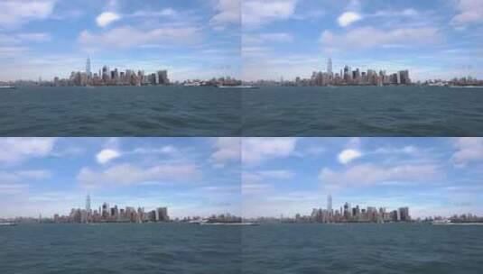 海湾对面的纽约市高清在线视频素材下载