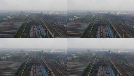 湖南湘潭城市建设工业生产航拍高清在线视频素材下载