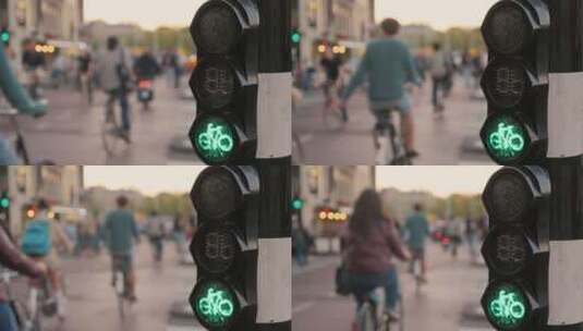 马路上的红绿灯高清在线视频素材下载