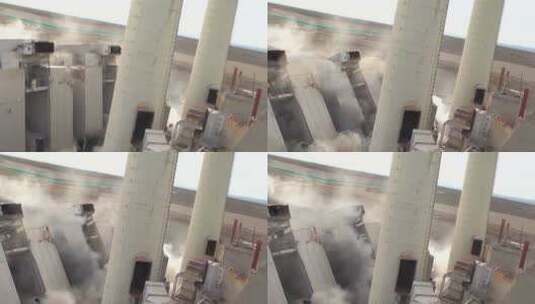 一座旧发电厂被炸毁高清在线视频素材下载