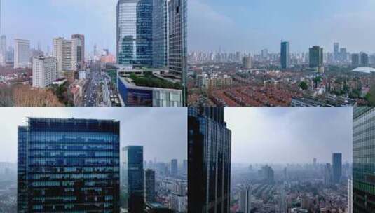 上海徐汇区航拍风光高清在线视频素材下载