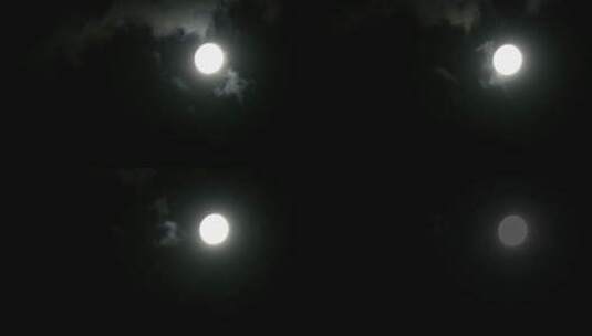 黑夜中的月亮高清在线视频素材下载