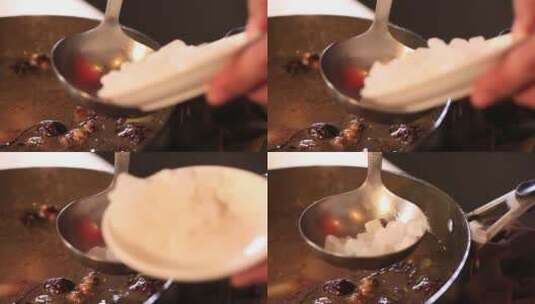 五香底料加高汤调料炖肉高清在线视频素材下载