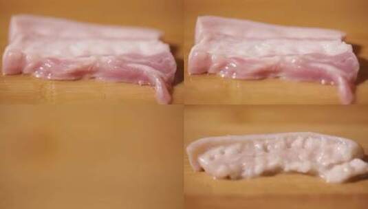 【镜头合集】融化的五花肉片腐烂的肉片高清在线视频素材下载