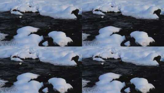阿尔山著名的不冻河高清在线视频素材下载