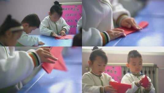 幼儿特色教育--折纸高清在线视频素材下载