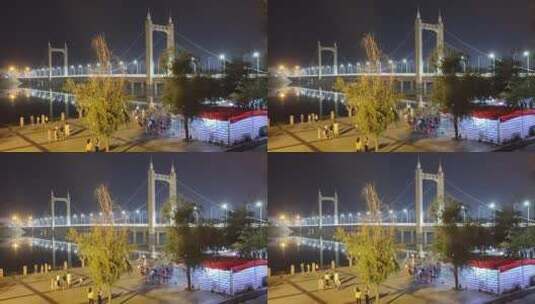大桥下夜景高清在线视频素材下载