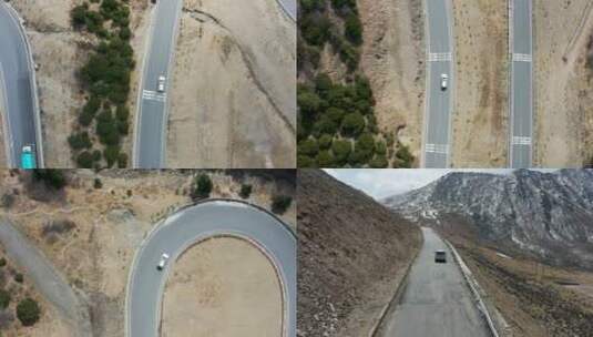 西藏318国道行车跟车航拍素材高清在线视频素材下载