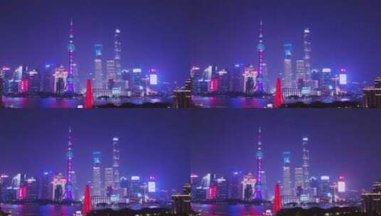 上海陆家嘴夜景高清在线视频素材下载