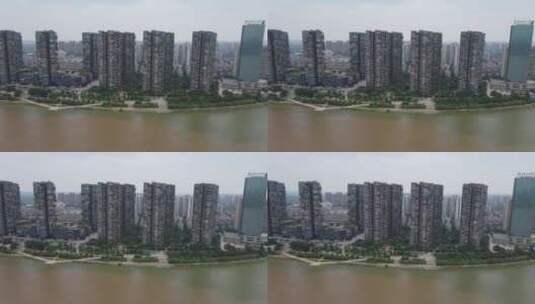 城市航拍湖南长沙湘江世纪城高清在线视频素材下载