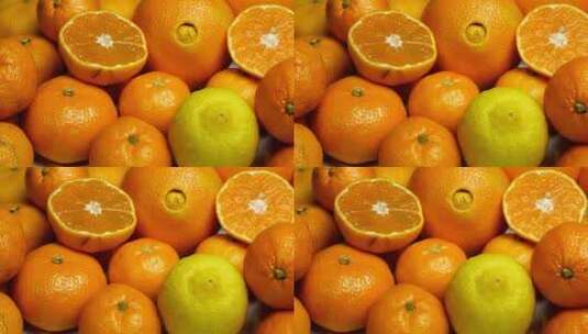成堆的柑橘高清在线视频素材下载