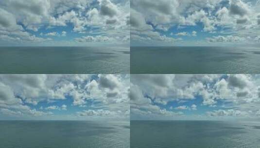 大海蓝天白云航拍高清在线视频素材下载