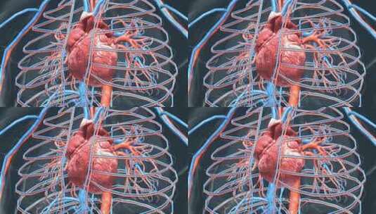 3D真实心脏医学动画医学人体心脏运转跳动高清在线视频素材下载