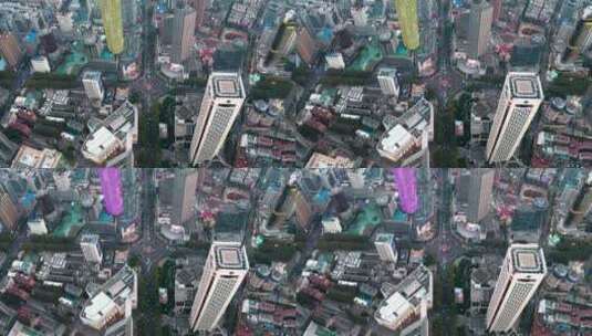 江苏省南京市新街口商圈航拍高清在线视频素材下载