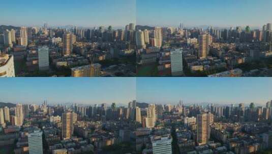 航拍厦门城市建筑风光高清在线视频素材下载