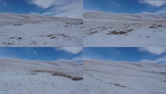 航拍甘孜州石渠县雪山雪景白天高清在线视频素材下载