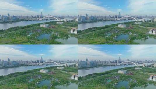 4K原创-上海世博文化公园申园航拍高清在线视频素材下载