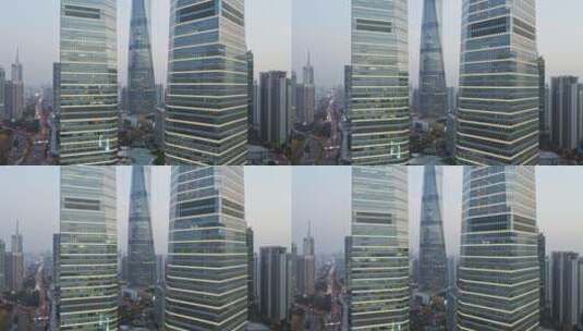 上海摩天大楼国金中心商场与上海中心大厦高清在线视频素材下载