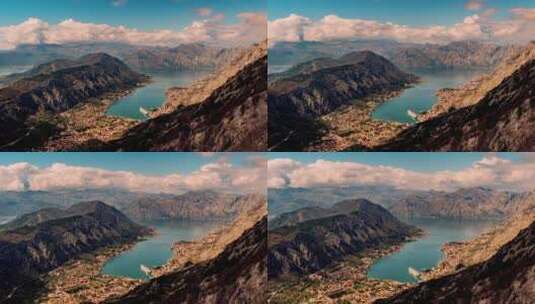 美丽的峡谷里的湖泊高清在线视频素材下载